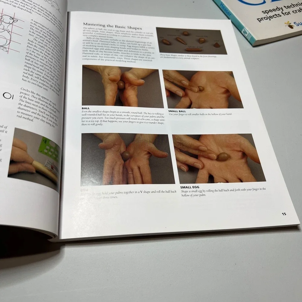 Polymer Clay Instruction Book Lot of 4 Crafting‎ Techniques Projects